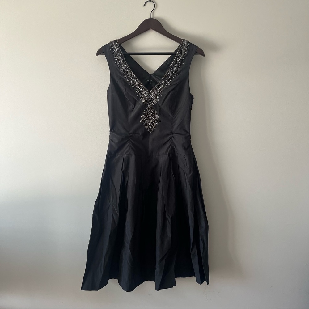 Theory Gray Beaded Silk Dress 6